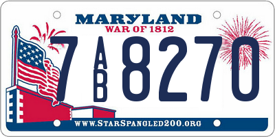 MD license plate 7AB8270