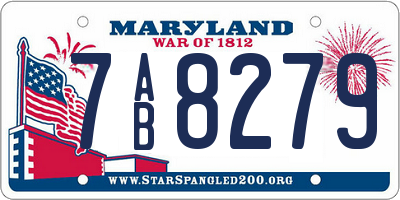 MD license plate 7AB8279