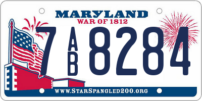 MD license plate 7AB8284