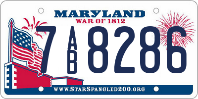 MD license plate 7AB8286