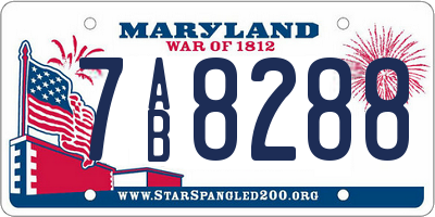 MD license plate 7AB8288