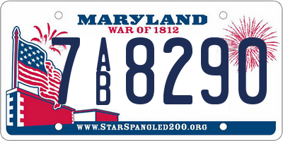 MD license plate 7AB8290