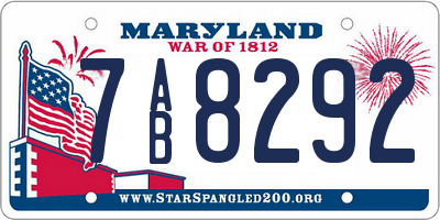 MD license plate 7AB8292