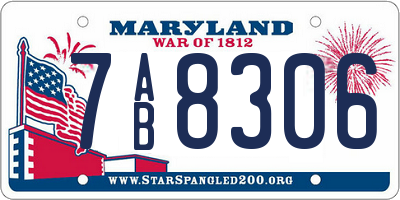MD license plate 7AB8306