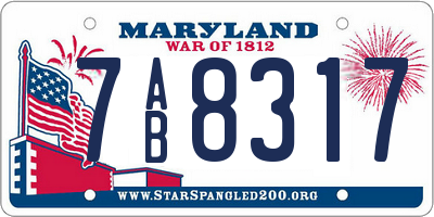 MD license plate 7AB8317