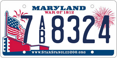 MD license plate 7AB8324