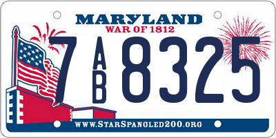MD license plate 7AB8325