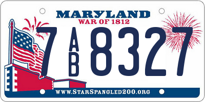 MD license plate 7AB8327