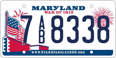 MD license plate 7AB8338