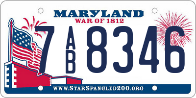MD license plate 7AB8346