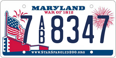 MD license plate 7AB8347