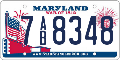 MD license plate 7AB8348