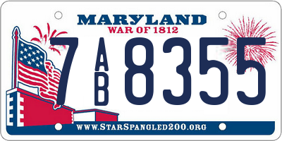 MD license plate 7AB8355