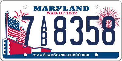MD license plate 7AB8358