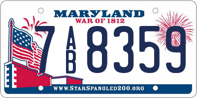 MD license plate 7AB8359