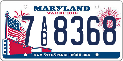 MD license plate 7AB8368