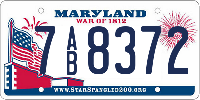 MD license plate 7AB8372
