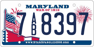 MD license plate 7AB8397