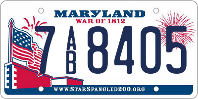 MD license plate 7AB8405