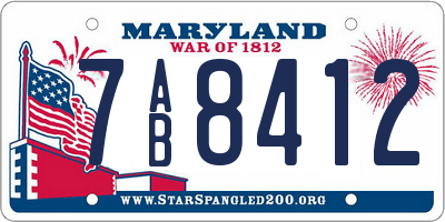 MD license plate 7AB8412