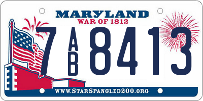 MD license plate 7AB8413