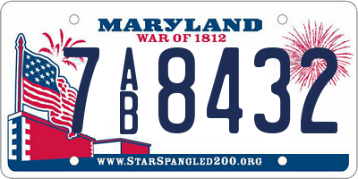 MD license plate 7AB8432