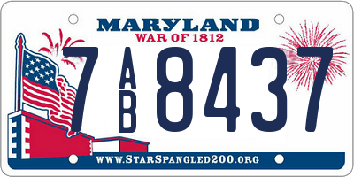 MD license plate 7AB8437