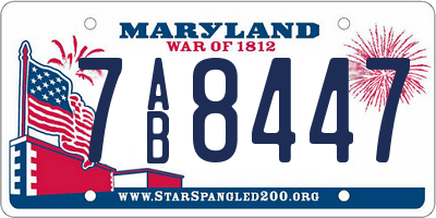 MD license plate 7AB8447