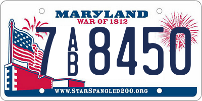 MD license plate 7AB8450