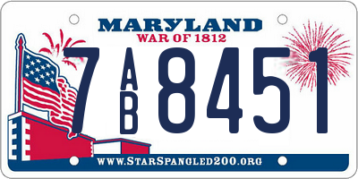 MD license plate 7AB8451