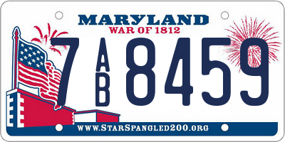MD license plate 7AB8459