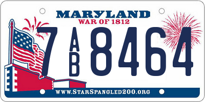 MD license plate 7AB8464