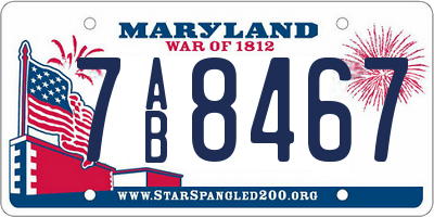 MD license plate 7AB8467