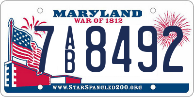 MD license plate 7AB8492
