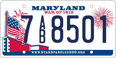 MD license plate 7AB8501