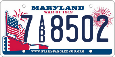 MD license plate 7AB8502
