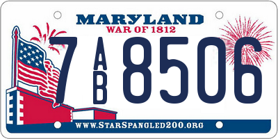 MD license plate 7AB8506