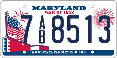MD license plate 7AB8513