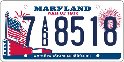 MD license plate 7AB8518