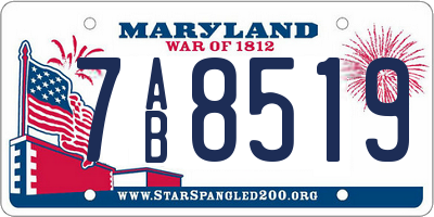 MD license plate 7AB8519