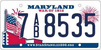 MD license plate 7AB8535