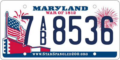 MD license plate 7AB8536