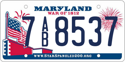MD license plate 7AB8537