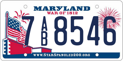 MD license plate 7AB8546