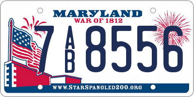 MD license plate 7AB8556