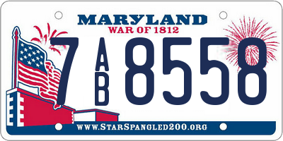 MD license plate 7AB8558