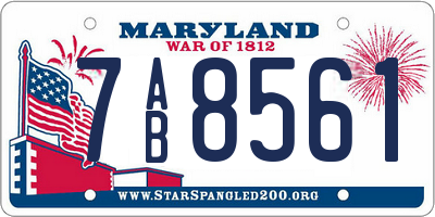 MD license plate 7AB8561