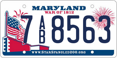 MD license plate 7AB8563