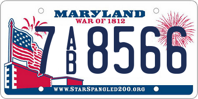 MD license plate 7AB8566