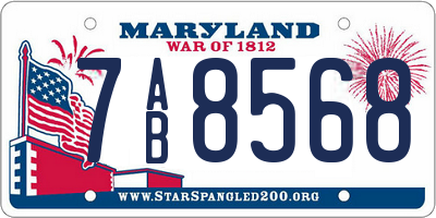 MD license plate 7AB8568